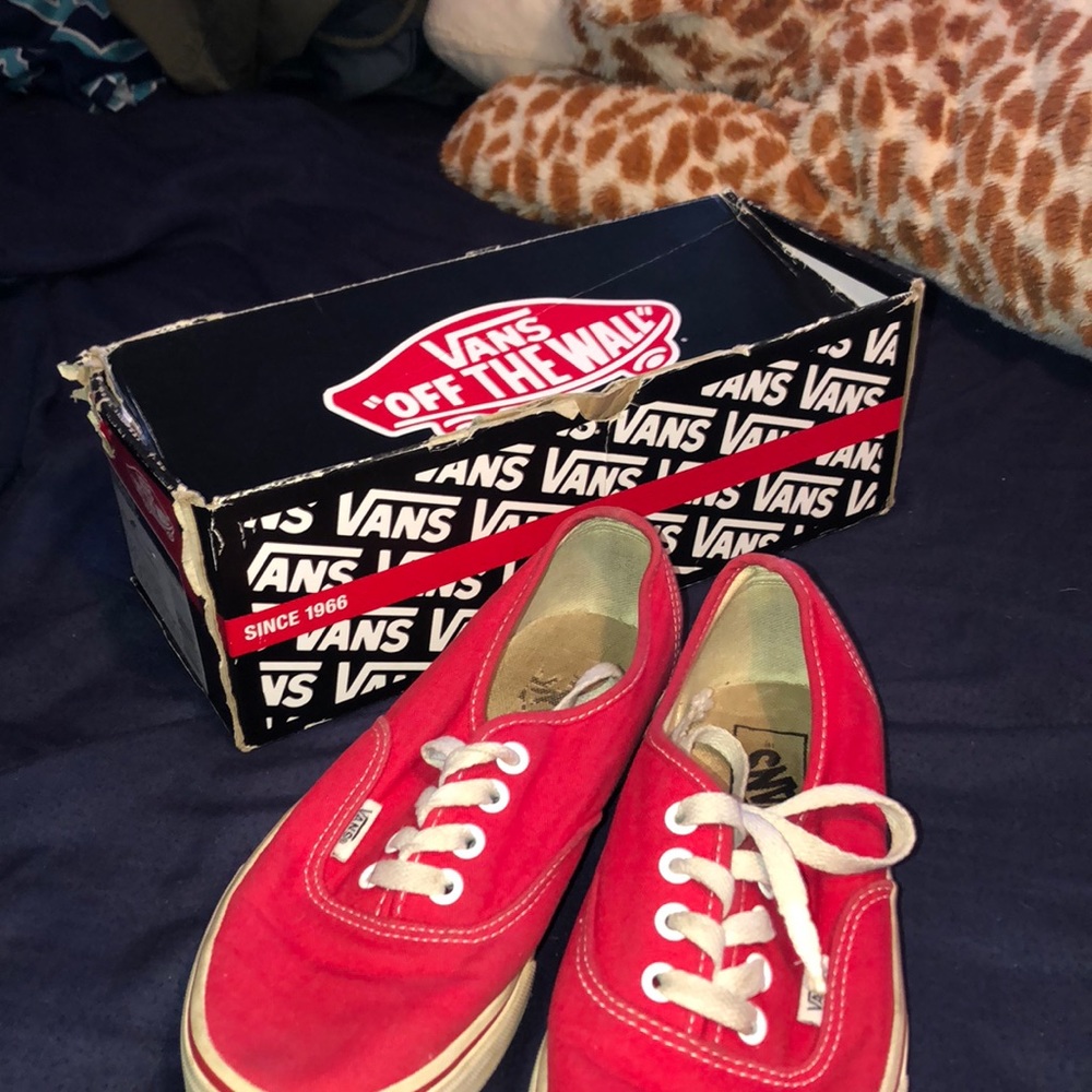 Red low top vans